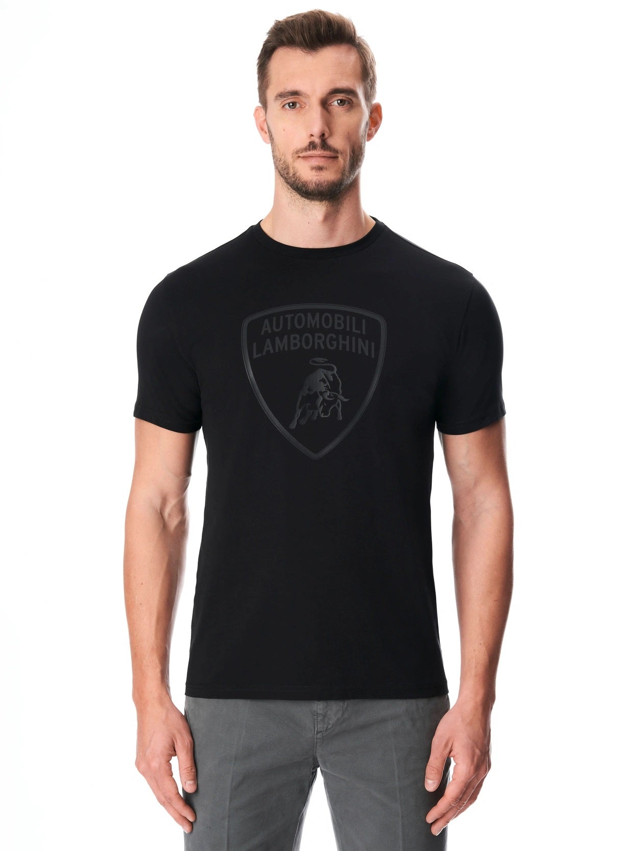 AUTOMOBILI LAMBORGHINI ICONIC BIG SHIELD CREW NECK T-SHIRT