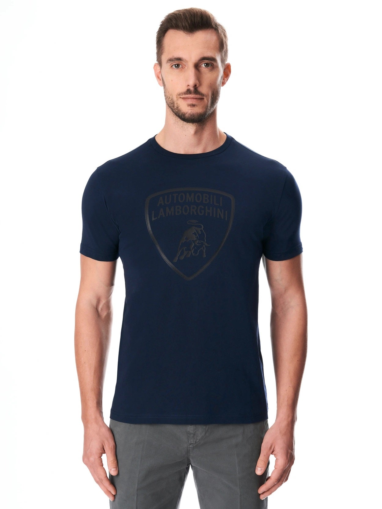 AUTOMOBILI LAMBORGHINI ICONIC BIG SHIELD CREW NECK T-SHIRT